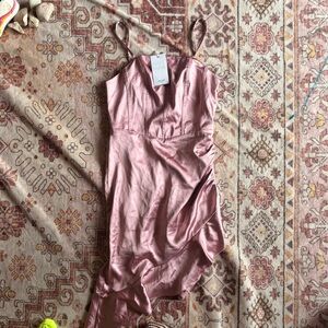 Satin blush pink dress nwt
